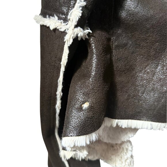 Jones Studio Women’s Faux Fur & Dark Brown Suede Jacket – Size M – Small Burn Ho - Picture 4 of 6
